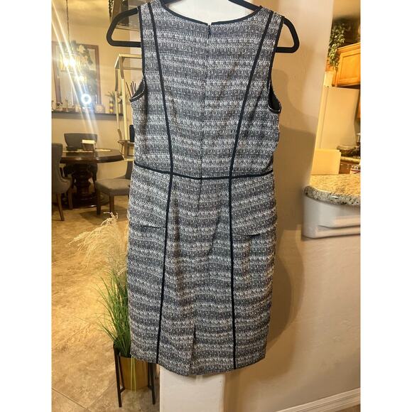 Liz Claiborne Black & White Tweed Sleeveless Dress Size 6 - Picture 5 of 6